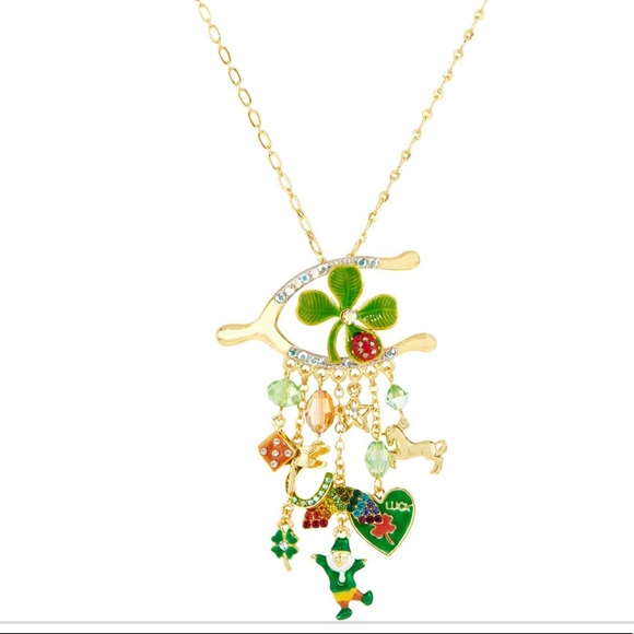 Kirks Folly Jewelry - Kirks Folly Rainbow Wishes Clover Necklace